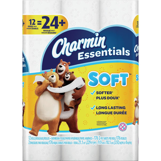 Charmin Essentials Soft Toilet Paper (12 Double Rolls)