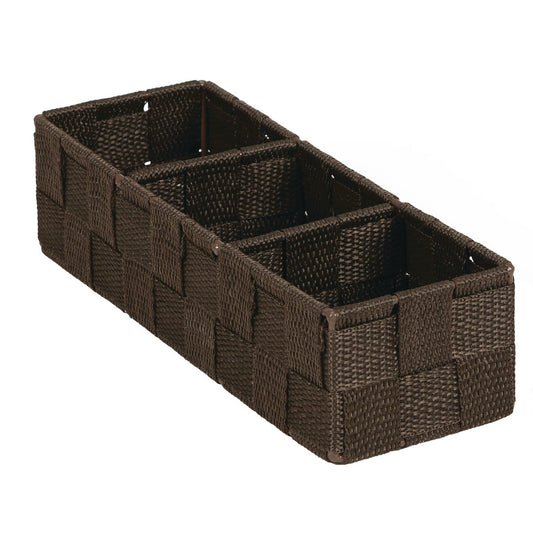 Home Impressions 3.25 In. W. x 2.25 In. H. x 9.5 In. L. Woven Storage Tray, Brown