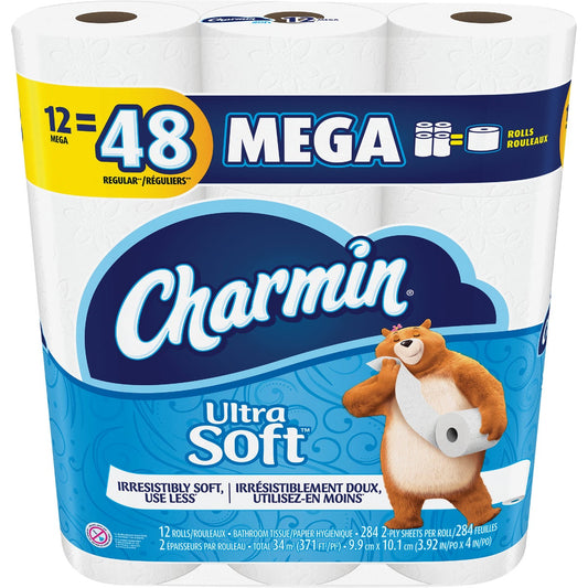 Charmin Ultra Soft Toilet Paper (12 Mega Rolls)