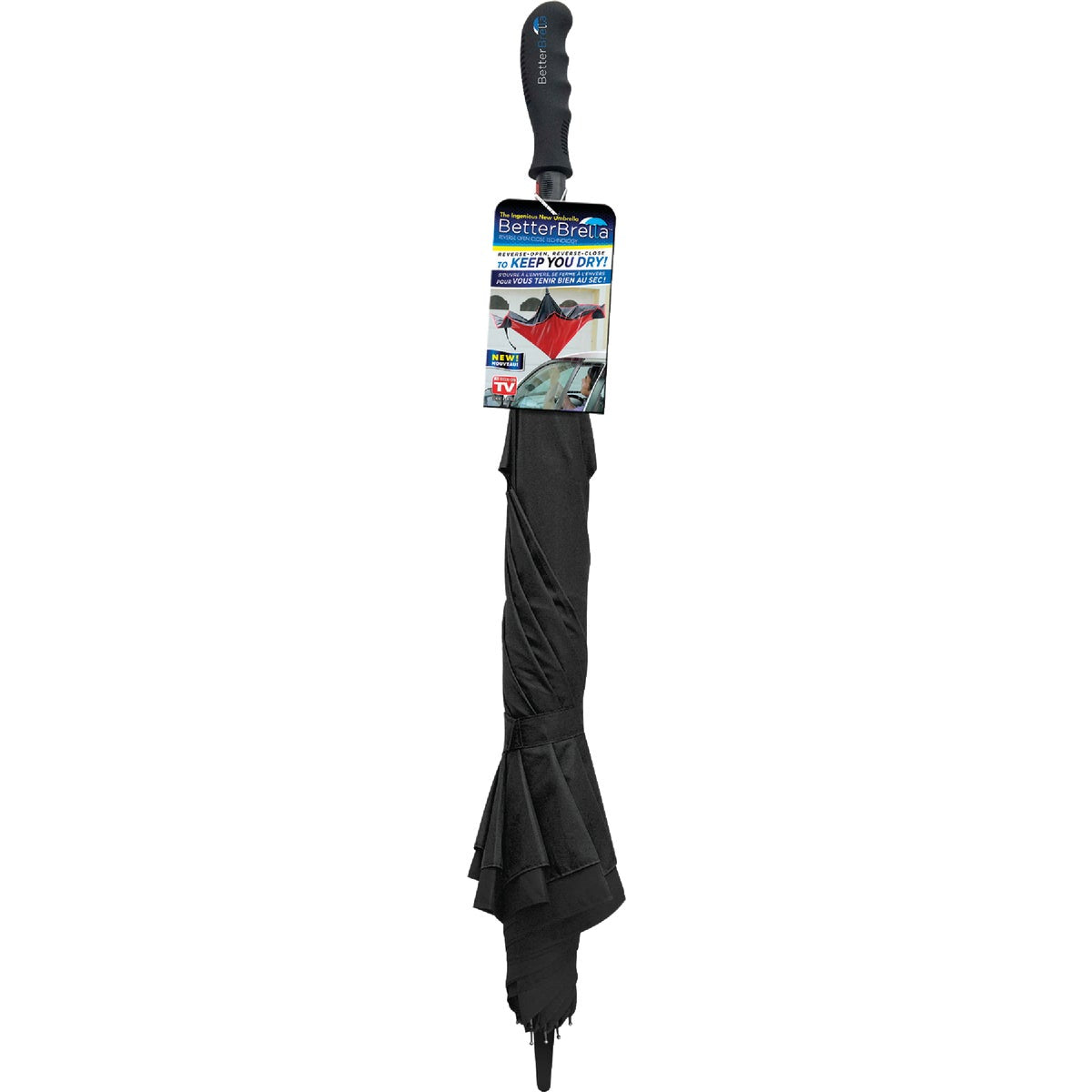 Better Brella Reverse-Open 41.5 In. Umbrella, Black