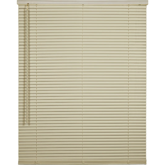 Home Impressions 23 In. x 64 In. x 1 In. Ivory Vinyl Light Filtering Cordless Mini Blind