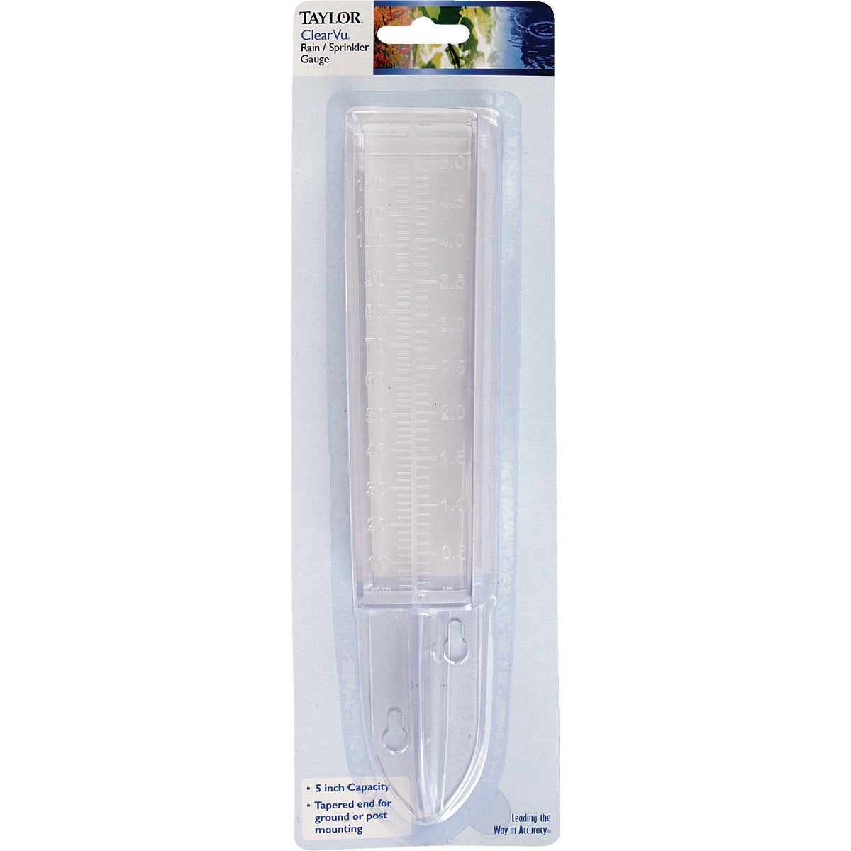 Taylor 5 In. Plastic Clear-Vu Rain Gauge