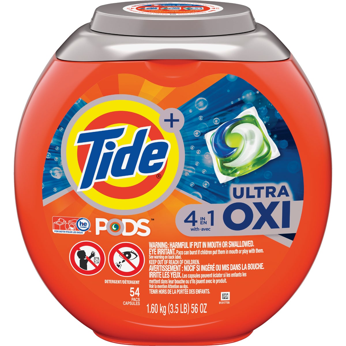 Tide Pods 56 Oz. 54 Loads 4-In-1 Ultra Oxy Laundry Detergent