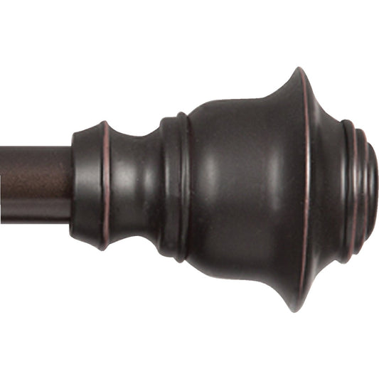 Kenney Fast Fit Finn 36 In. To 66 In. 5/8 In. Weathered Brown Curtain Rod