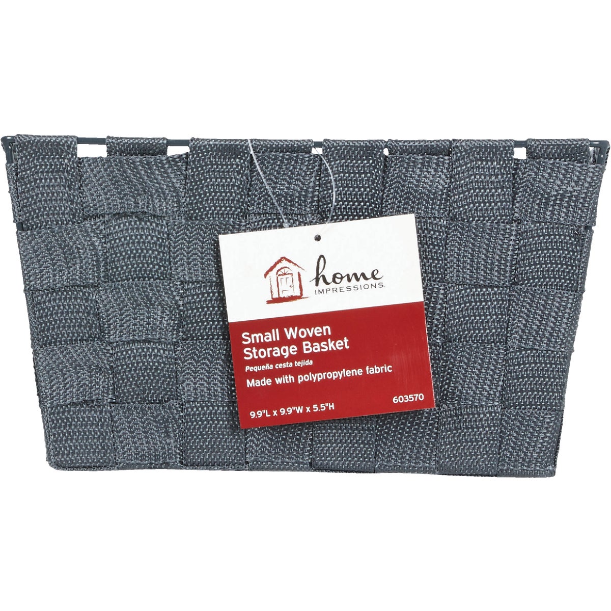 Home Impressions 9.75 In. x 5.5 In. H. Woven Storage Basket, Gray