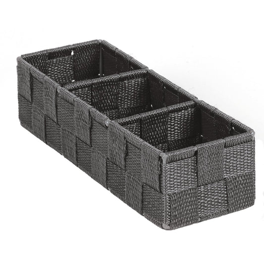 Home Impressions 3.25 In. W. x 2.25 In. H. x 9.5 In. L. Woven Storage Tray, Gray