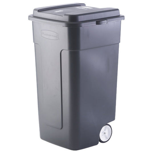 Rubbermaid 50 Gal. Black Wheeled Trash Can with Lid