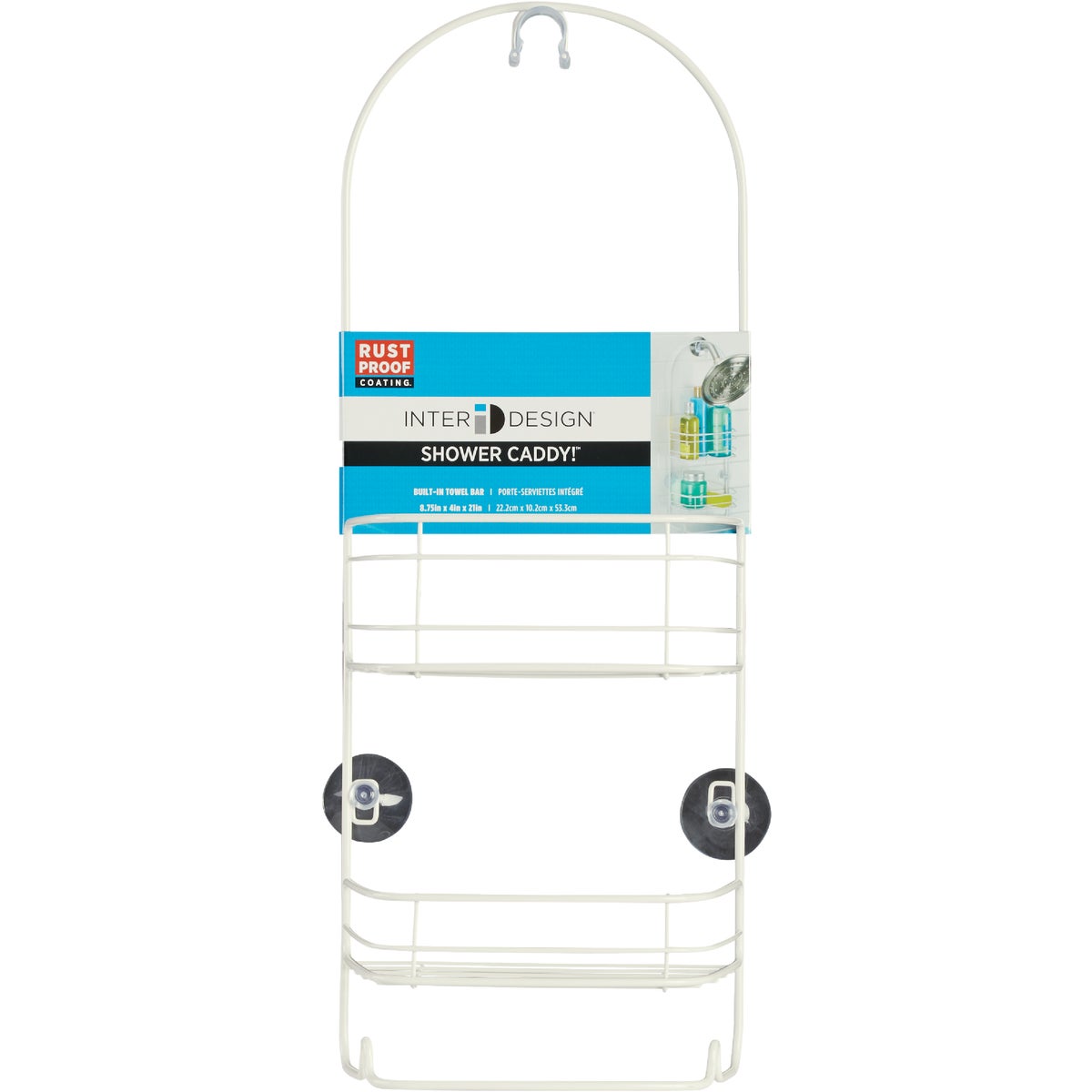 iDesign Rondo 2-Basket White Shower Caddy