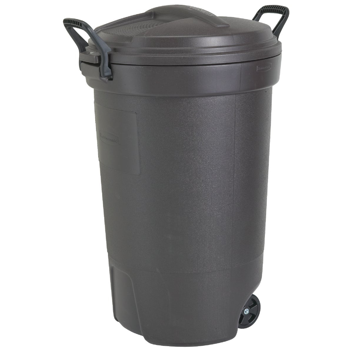 Rubbermaid 32 Gal. Black Wheeled Trash Can with Lid