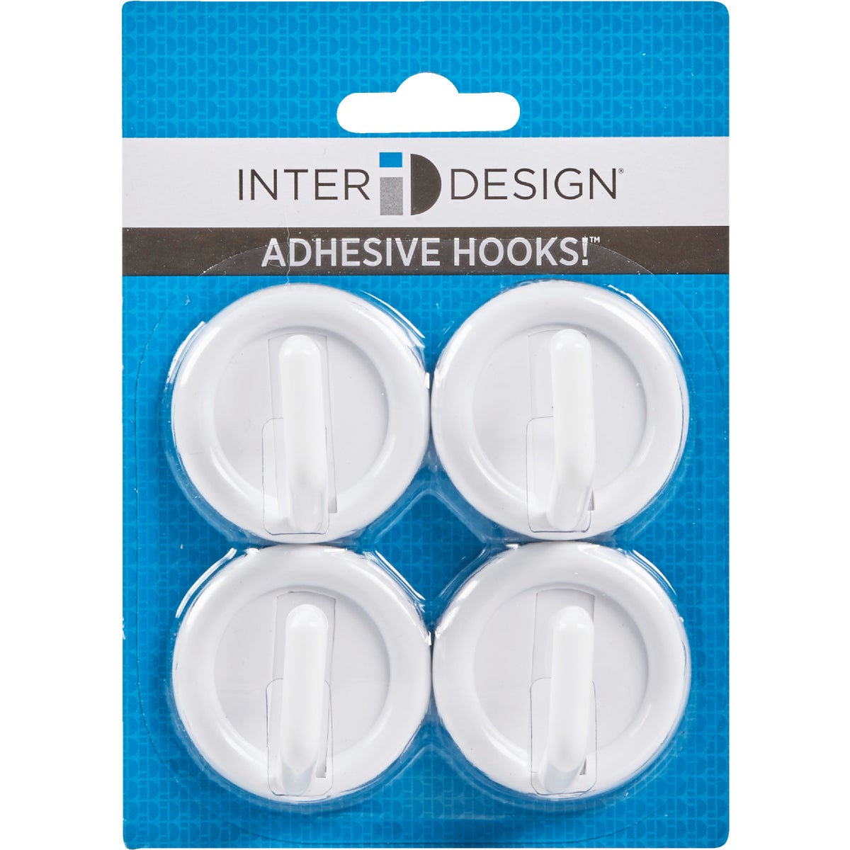 InterDesign Axis Utility Round White Adhesive Hook