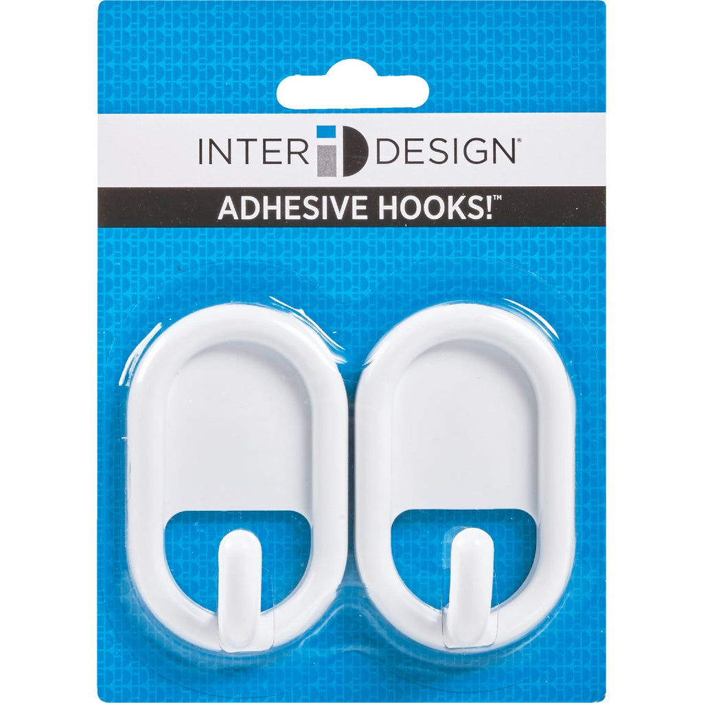 InterDesign Utility White Plastic Adhesive Hook (2-Pack)