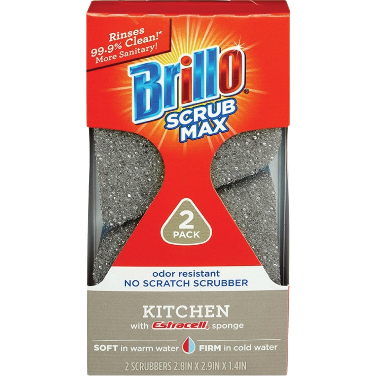 Brillo Scrub Max Kitchen Scrub Sponge (2-Count)