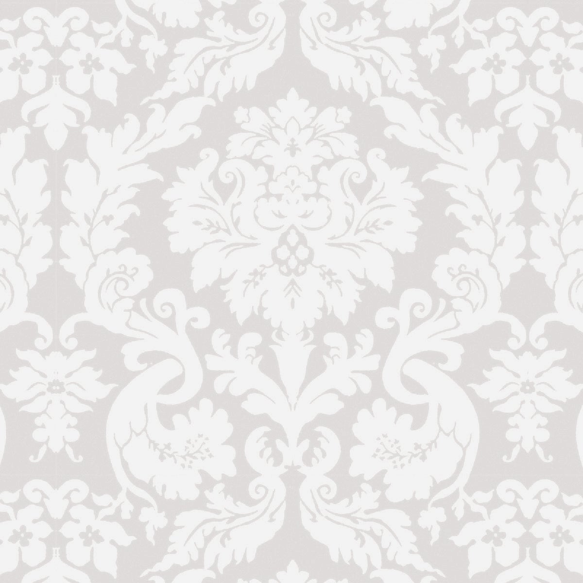 Magic Cover 54 In. x 15 Yd. Damask White Pattern Flannel Backed Yard Goods Decorative & Versatile Covering