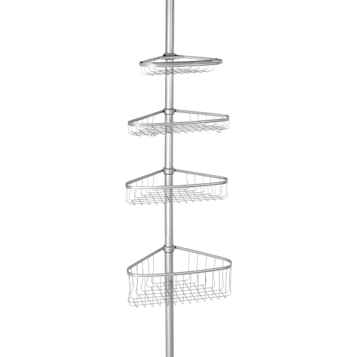 iDesign York Tension 4-Shelf Silver Shower Caddy