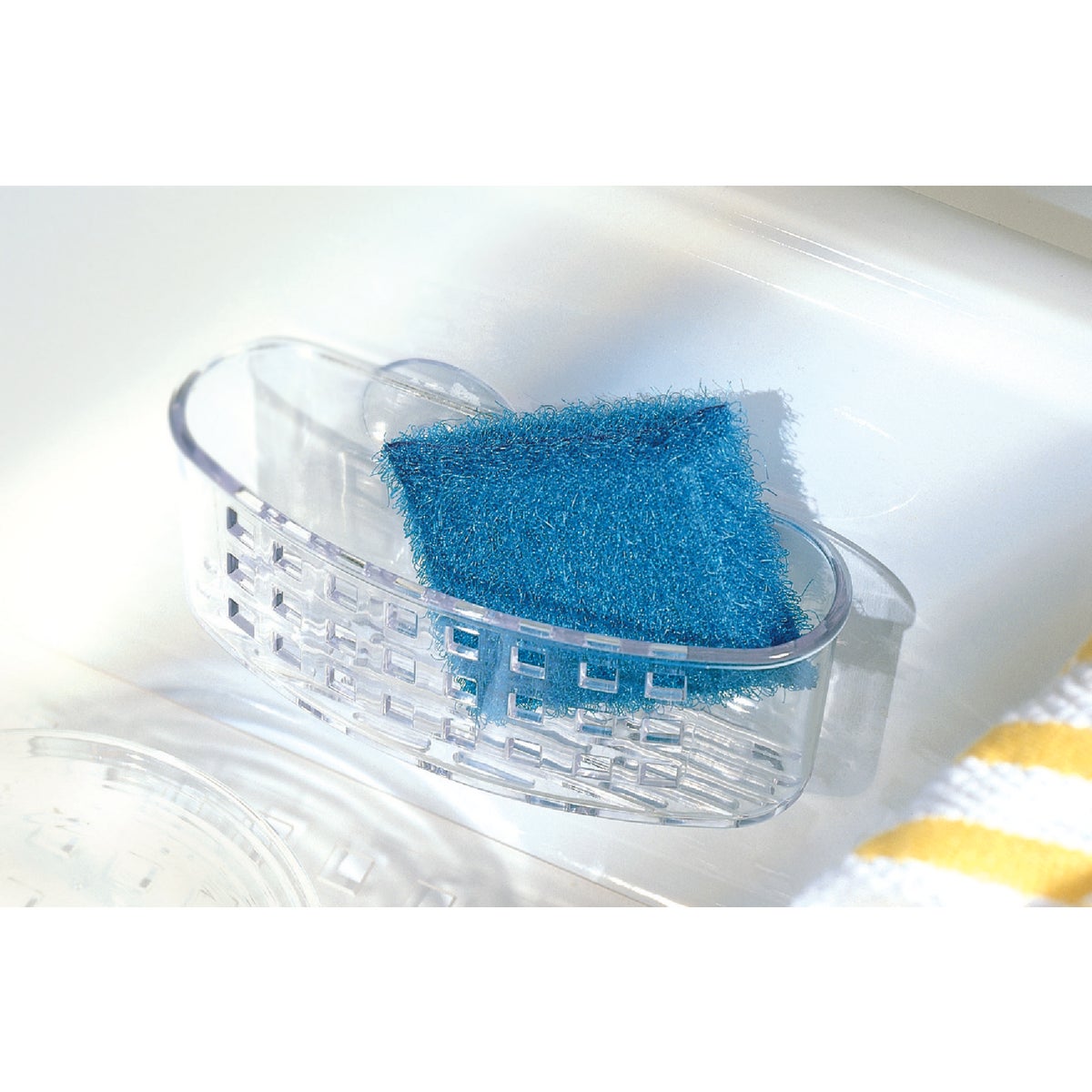 InterDesign Sinkworks Clear Suction Scrubber & Sponge Holder