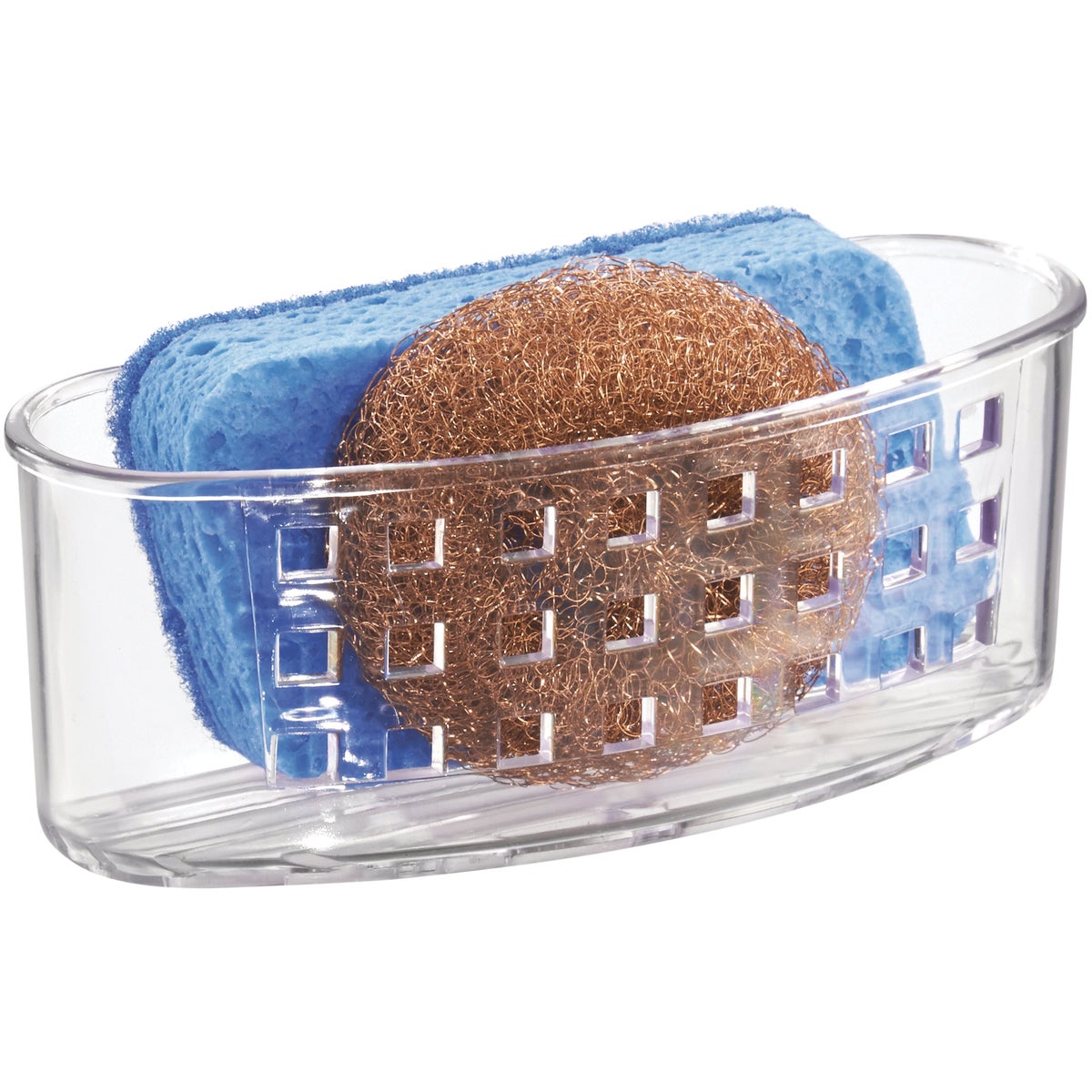 InterDesign Sinkworks Clear Suction Scrubber & Sponge Holder