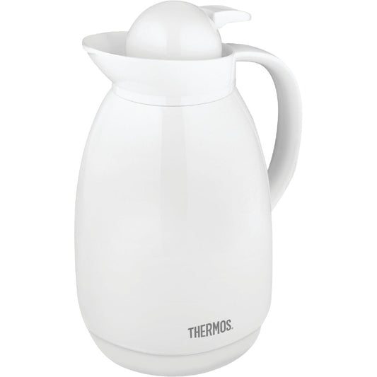 Thermos White Vacuum Insulated Glass Carafe