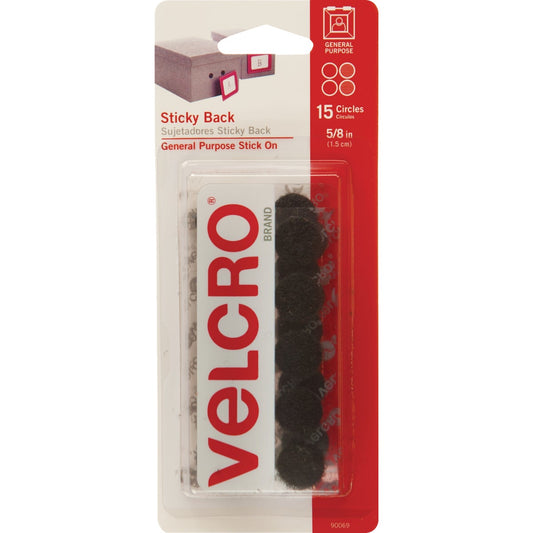 VELCRO Brand 5/8 In. Black Hook & Loop Discs (15 Ct.)