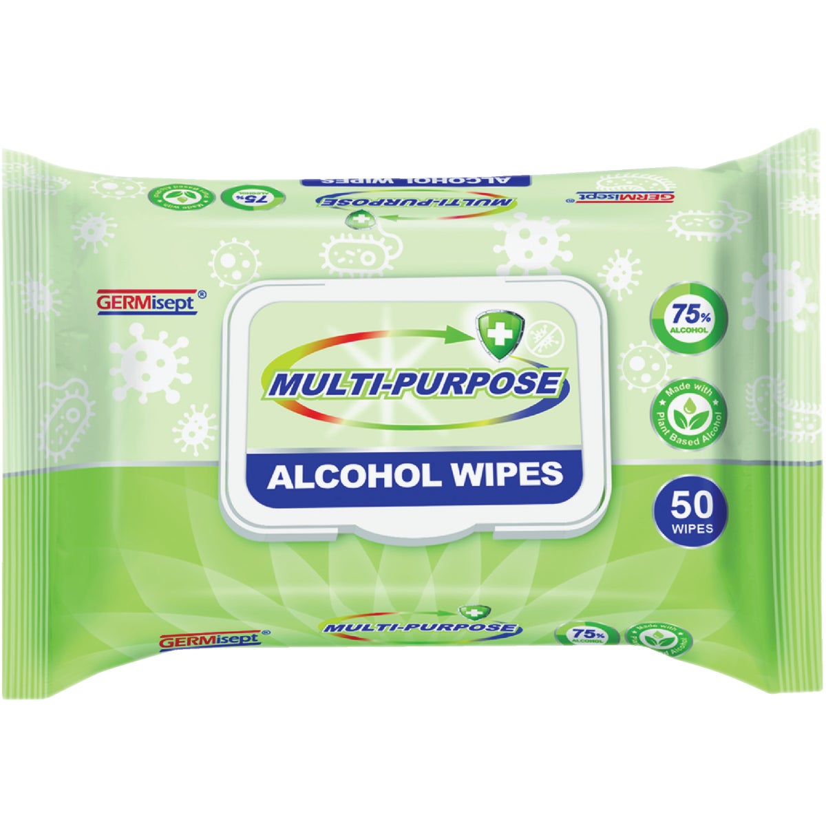 Germicept 75% Alcohol Antibacterial Multi-Purpose Wipe (50 Count)