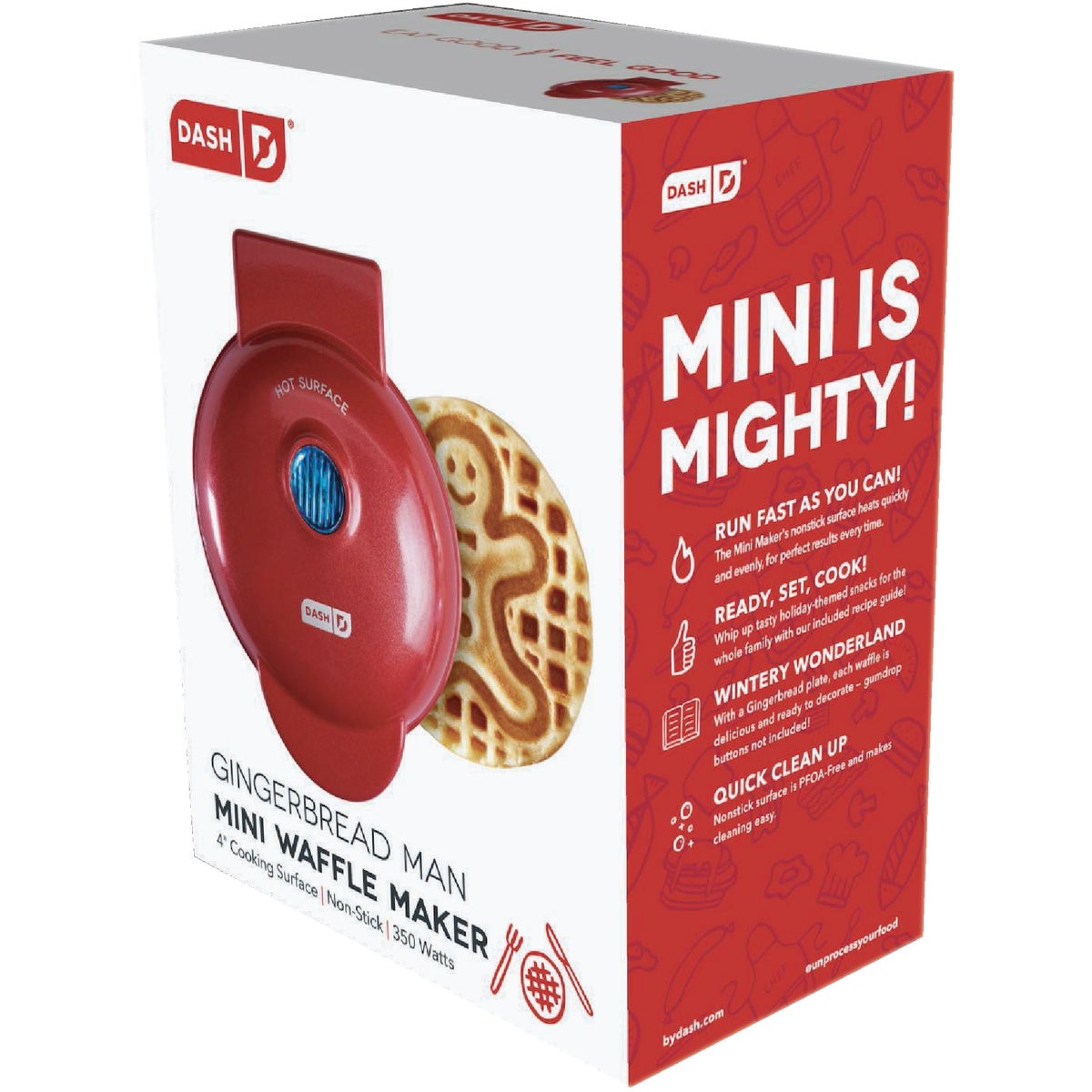 Dash 4 In. Gingerbread Mini Waffle Maker