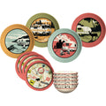 Camp Casual 100% Melamine Retro Vintage RV Dinnerware Set (12 Piece)
