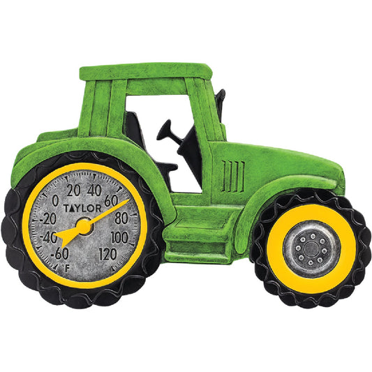 Taylor SpringField 14 In. x 9.5 In. Green Tractor Indoor & Outdoor Thermometer