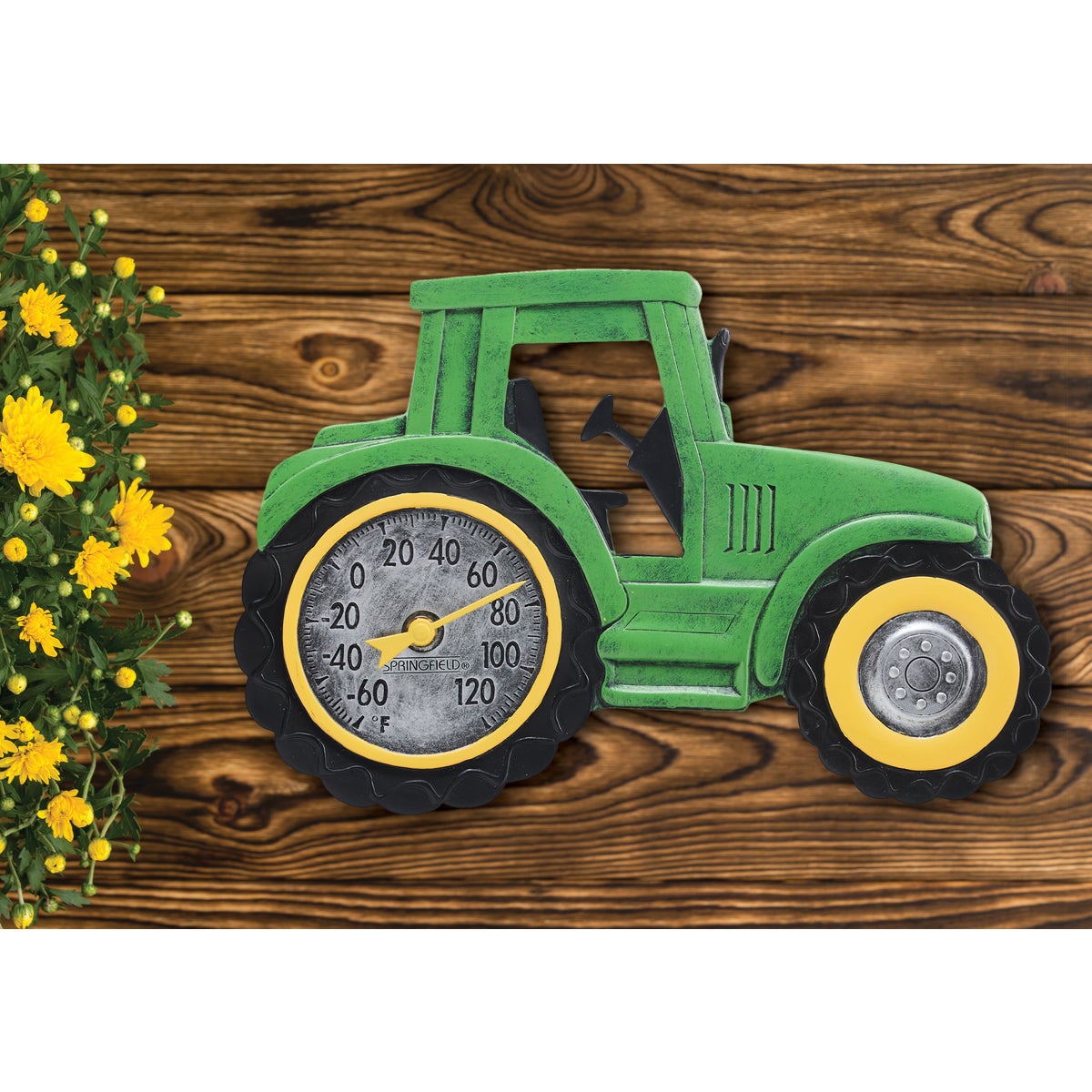 Taylor SpringField 14 In. x 9.5 In. Green Tractor Indoor & Outdoor Thermometer