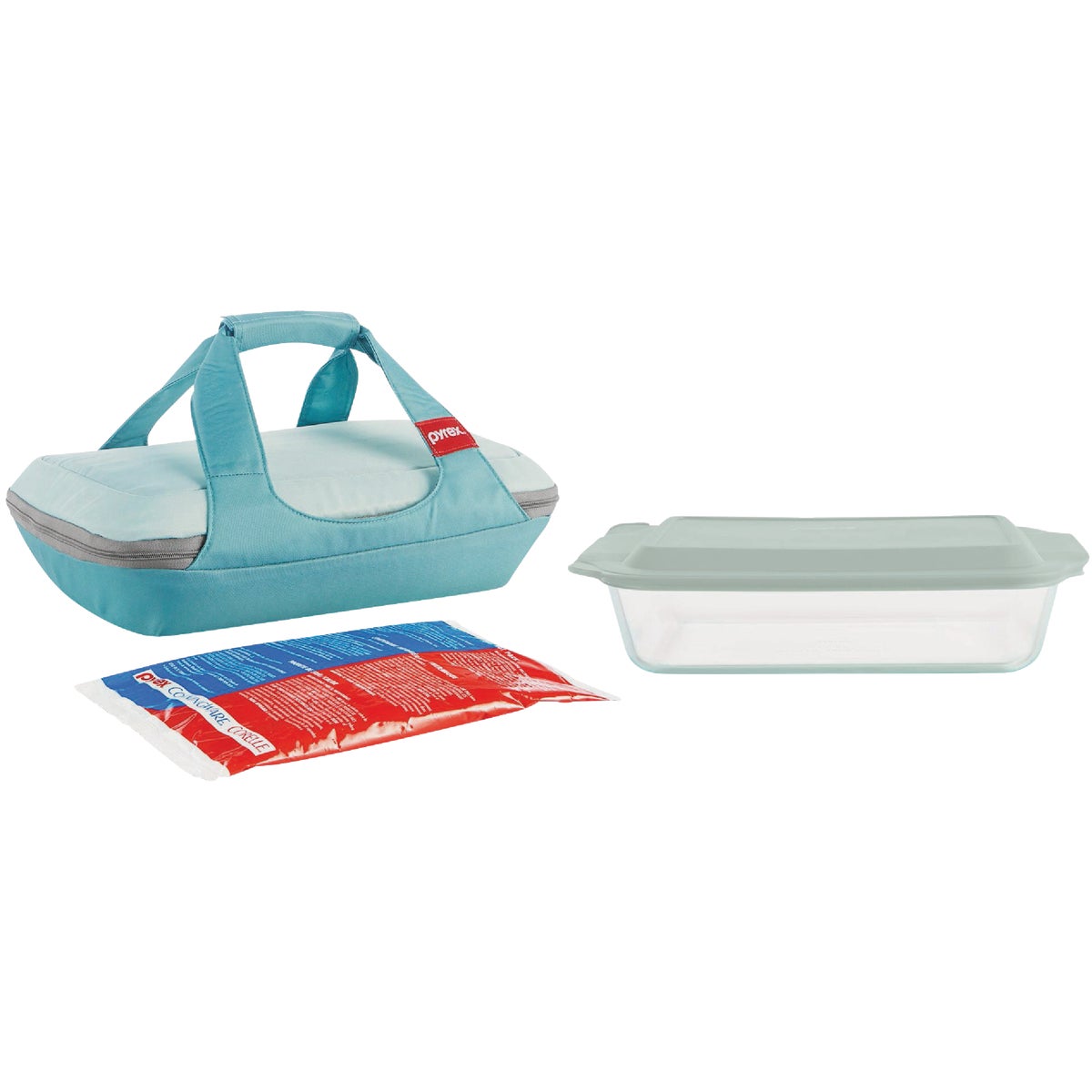 Pyrex Deep Portable Baking Dish with Sage Plastic Cover (4-Piece)