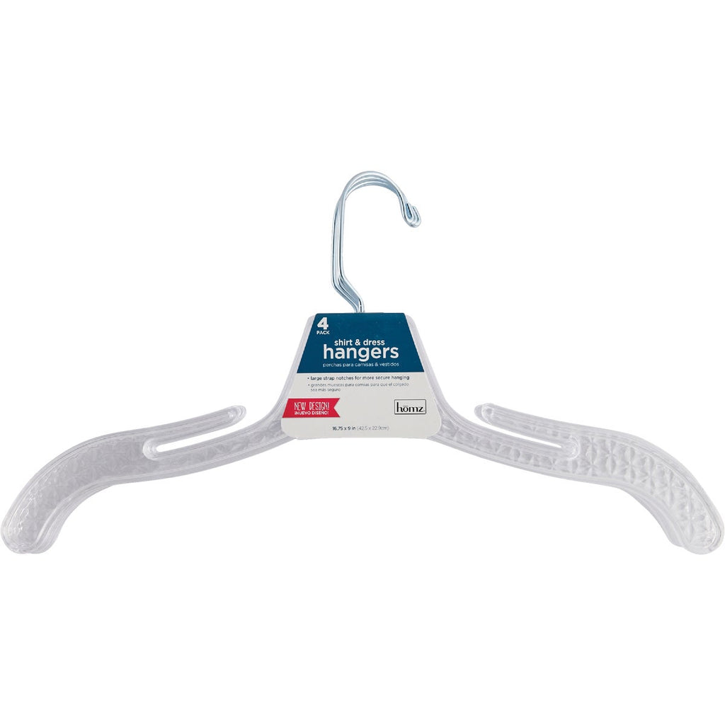 Homz Smart Solutions Crystal Cut Clear Plastic Dress Hanger