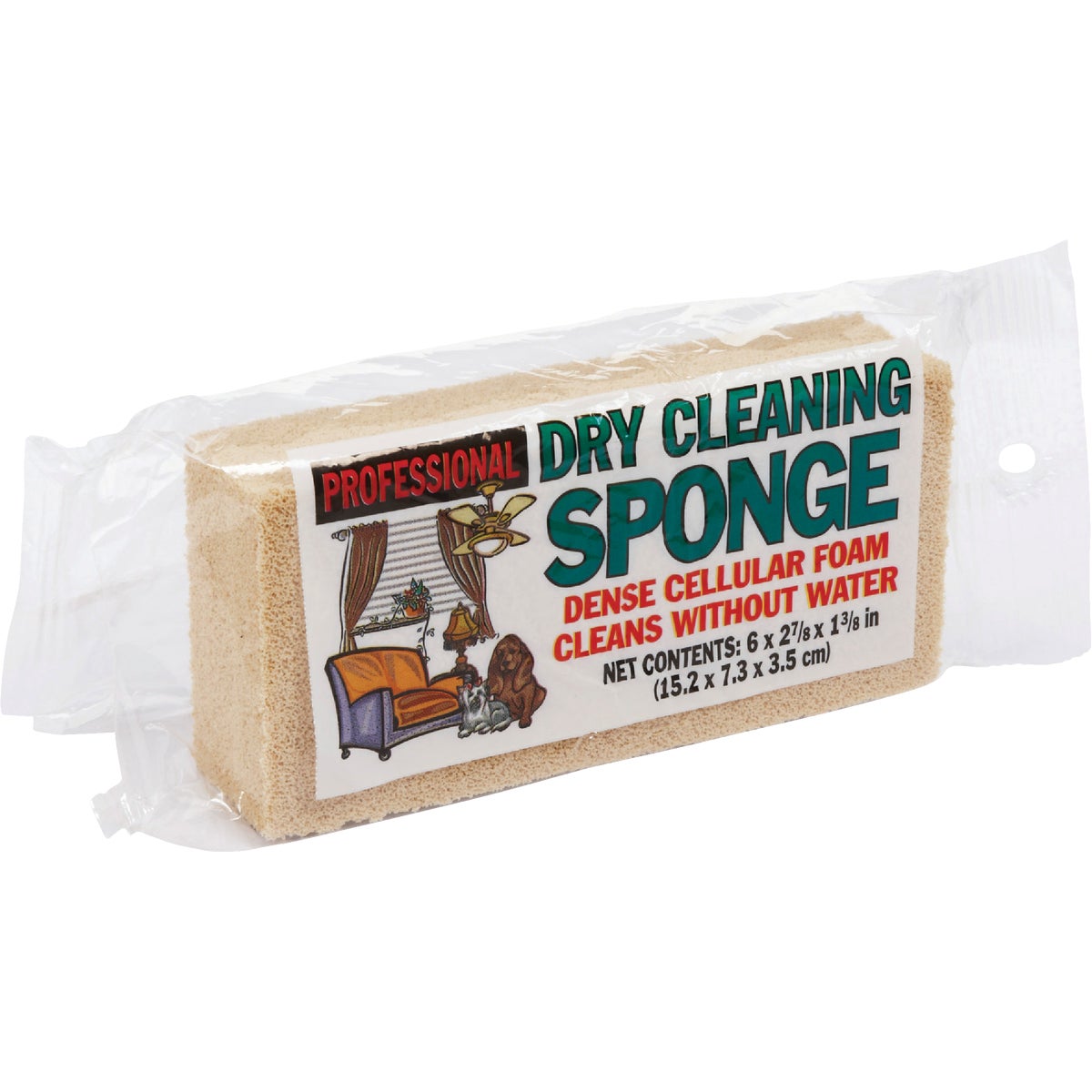 EZ One 6 In. x 2.875 In. Yellow Dry Cleaning Sponge