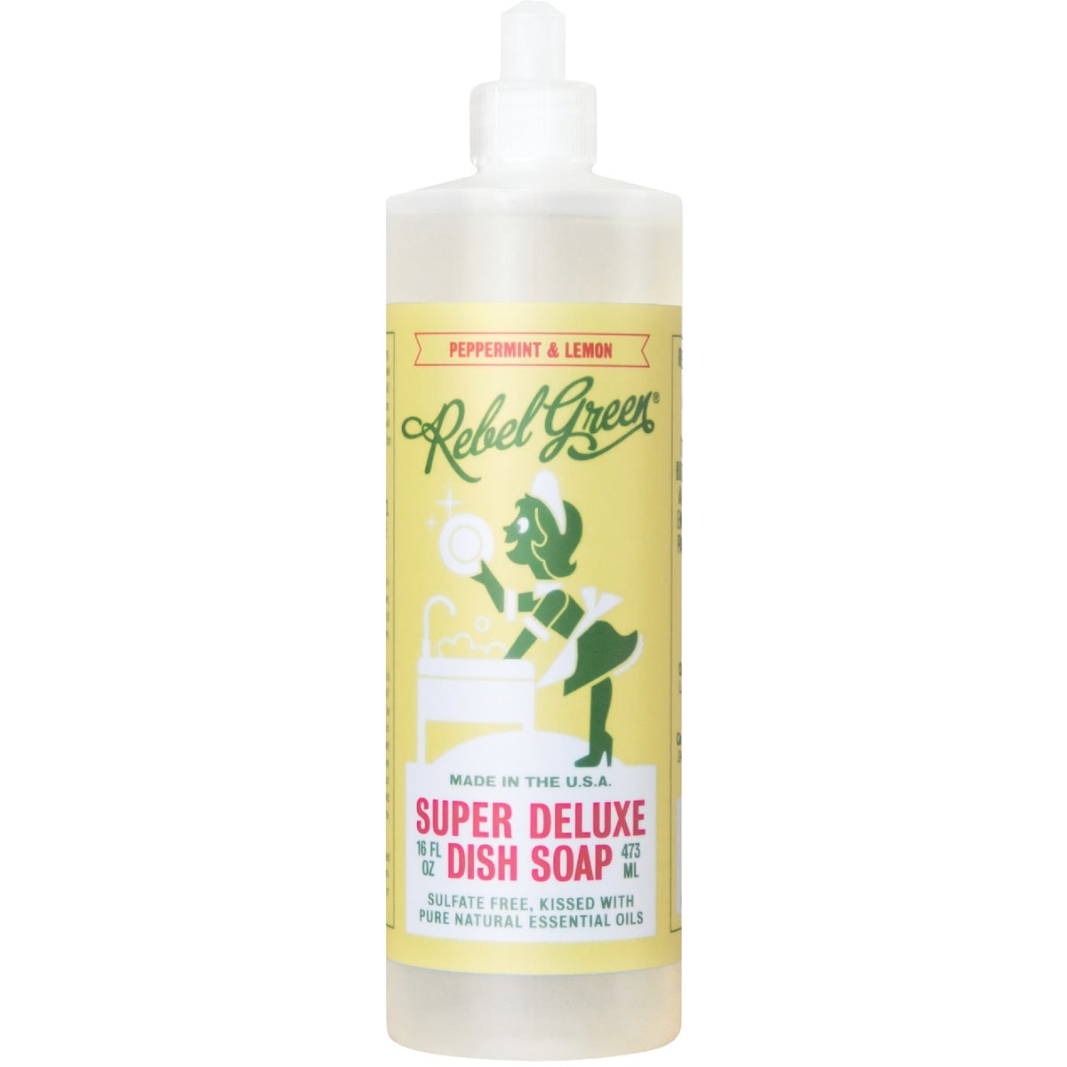 Rebel Green 16 Oz. Peppermint & Lemon Liquid Dish Soap