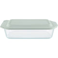 Pyrex 9 In. x 13 In. x 3 In. Glass Deep Baking Dish with Sage Lid