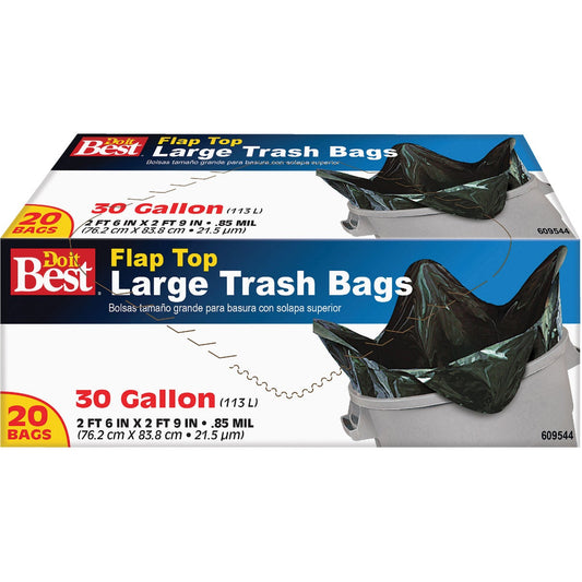 Do it Best 30 Gal. Large Black Trash Bag (20 Count)