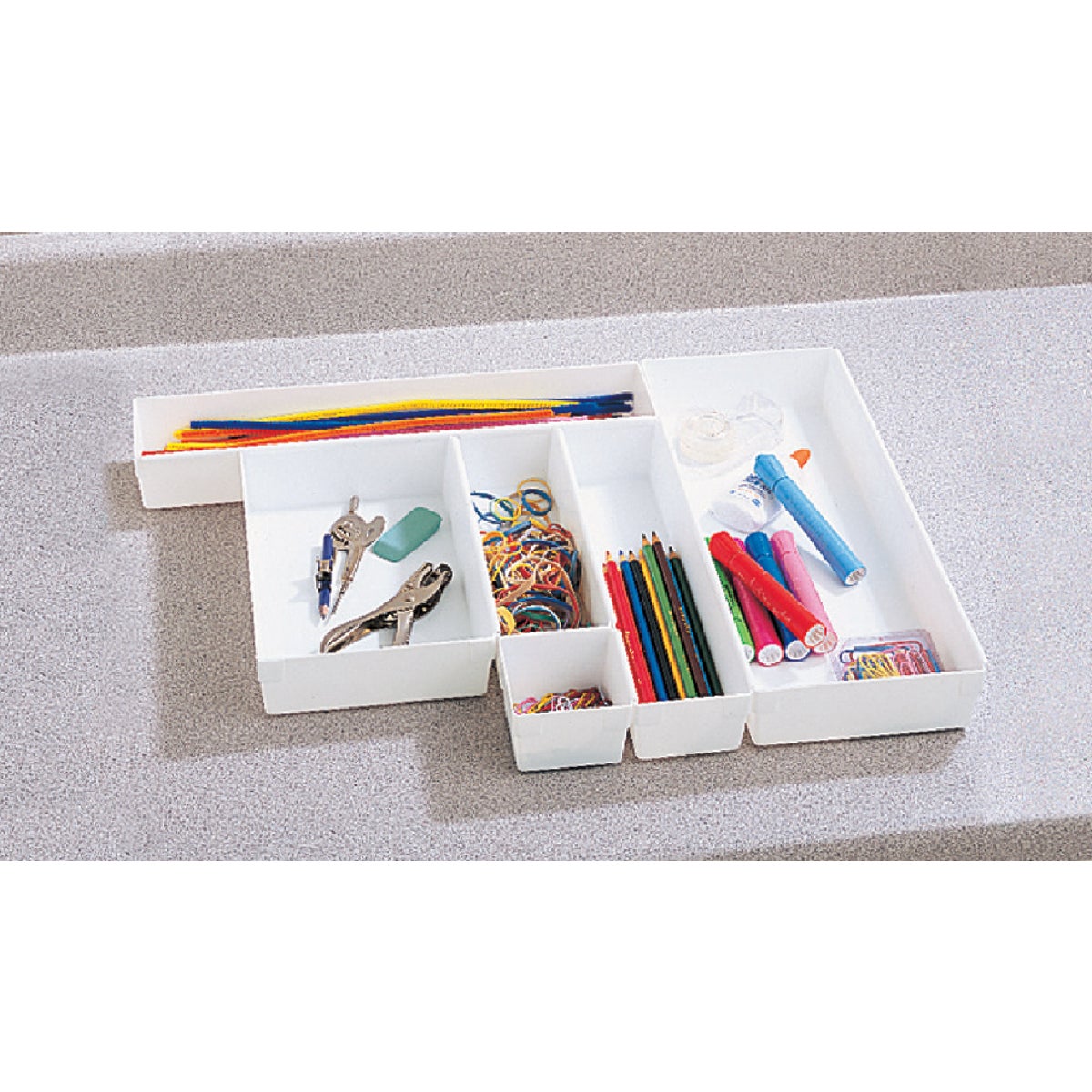 Rubbermaid 3 In. x 3 In. x 2 In. White Drawer Organizer Tray