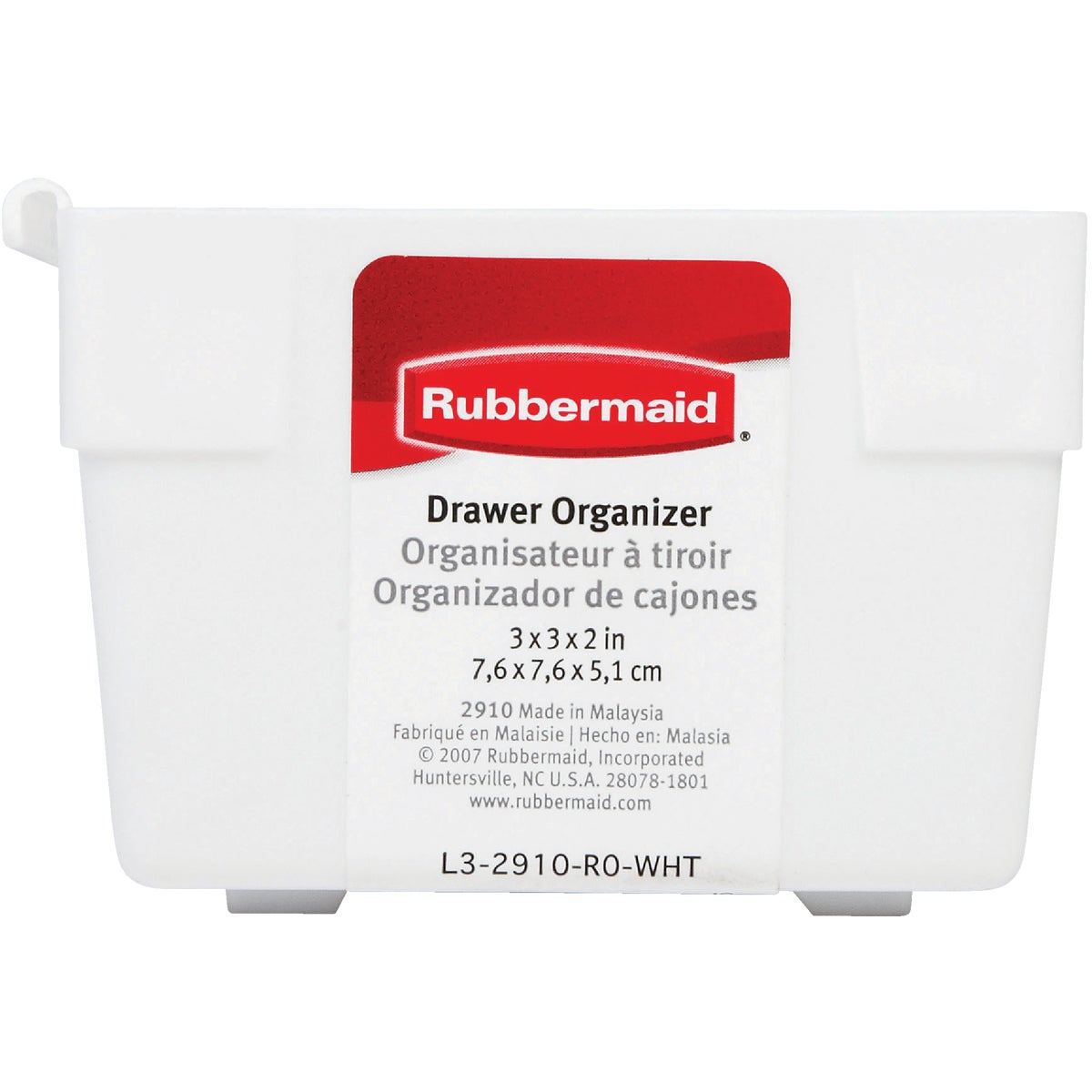 Rubbermaid 3 In. x 3 In. x 2 In. White Drawer Organizer Tray