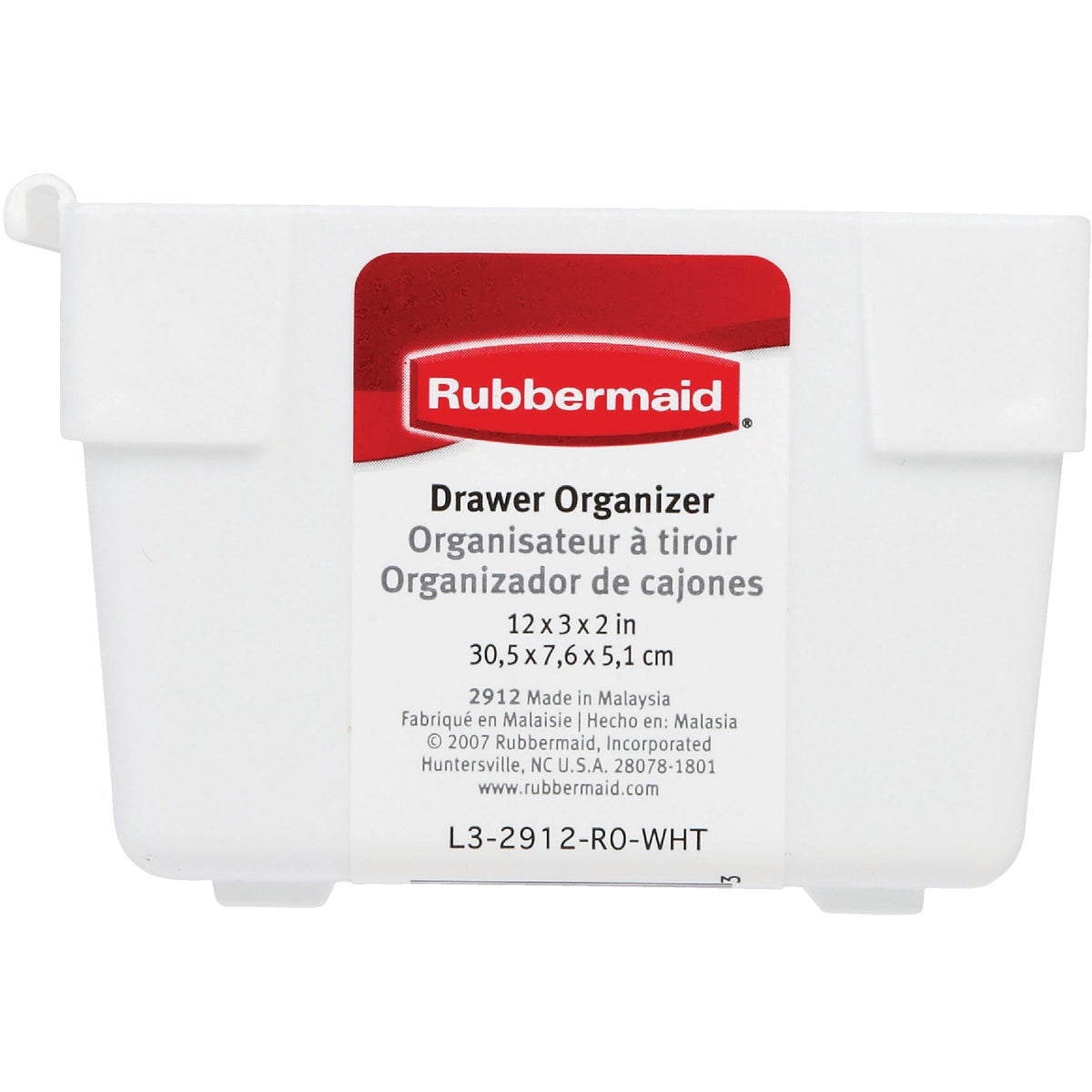 Rubbermaid 3 In. x 12 In. x 2 In. White Drawer Organizer Tray