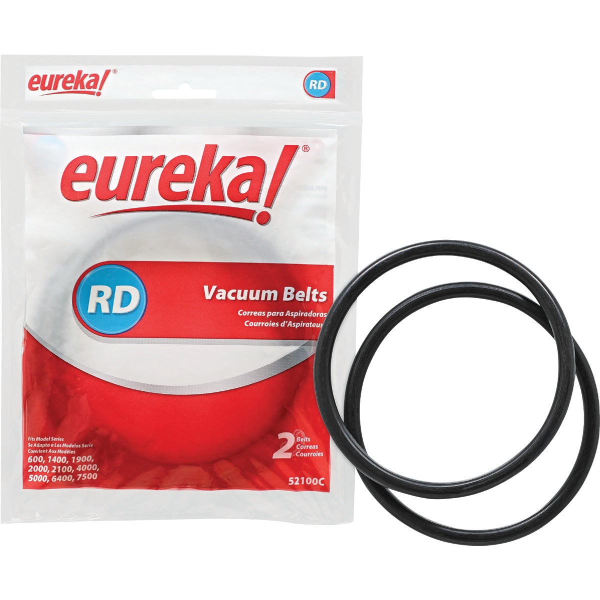 Eureka Type RD 600, 1400, 1900, 2000, 2100, 4000 and 5000 Vacuum Cleaner Belt (2-Pack)