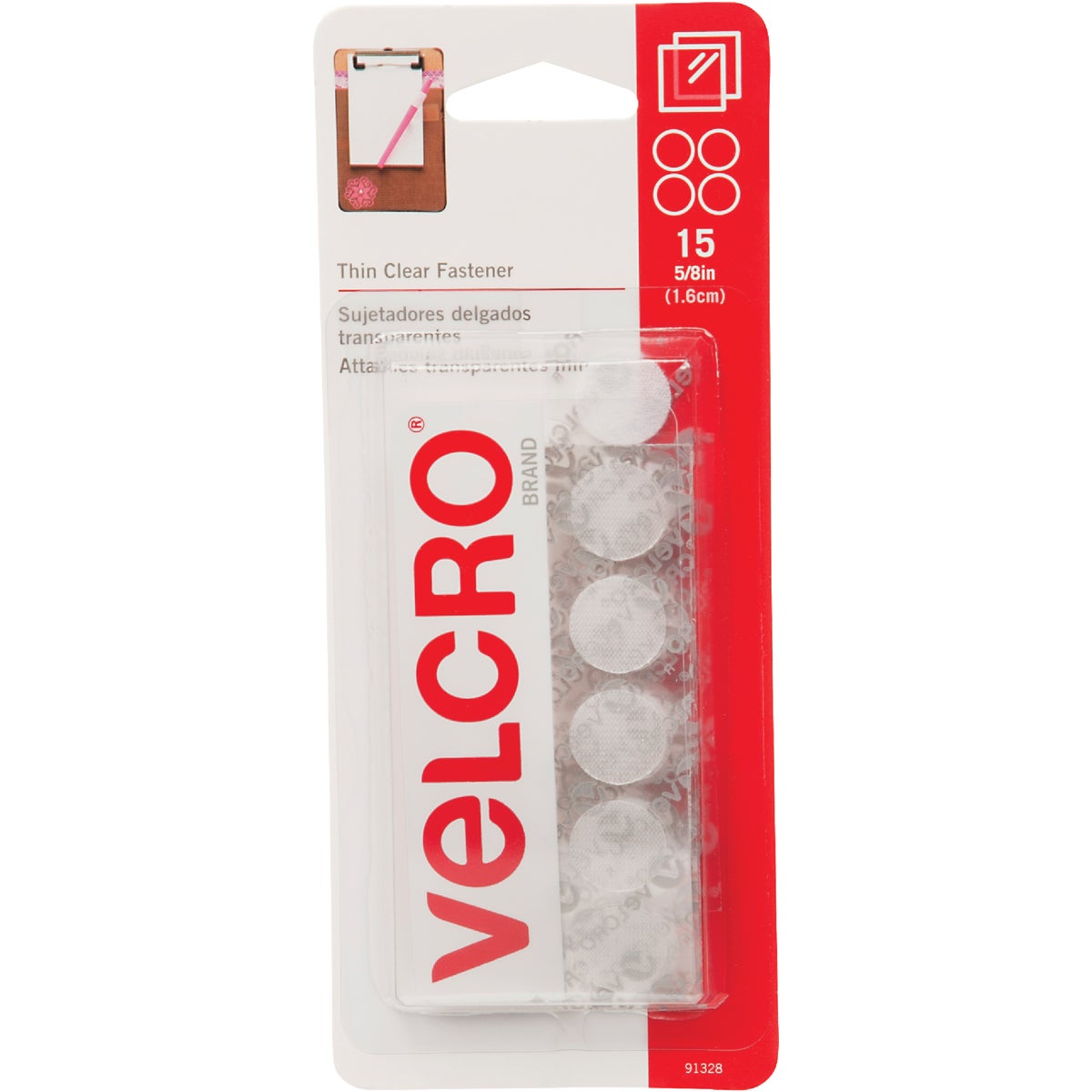 VELCRO Brand 5/8 In. Clear Hook & Loop Discs (15 Ct.)