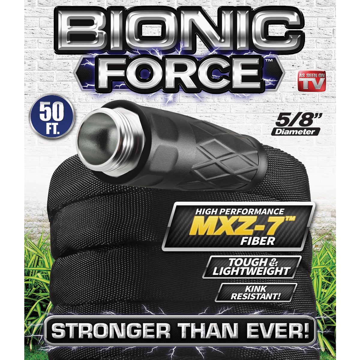 Bionic Force 5/8 In. Dia. X 50 Ft. L. Garden Hose with Aluminum Fittings