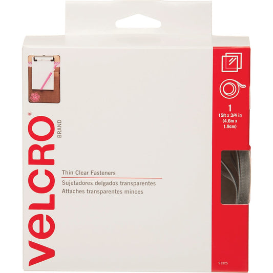 VELCRO Brand 3/4 In. x 15 Ft. Clear Sticky Back Reclosable Hook & Loop Roll