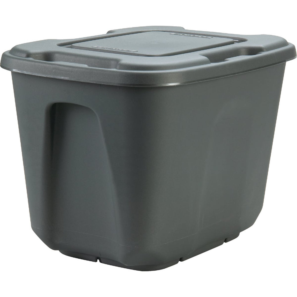 Homz 10 Gal. Gray 4-Way Handle Storage Tote