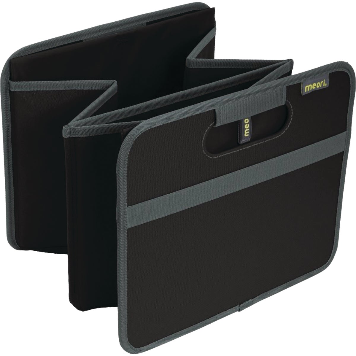 Meori 2-Compartment Lava Black Foldable Reusable Box