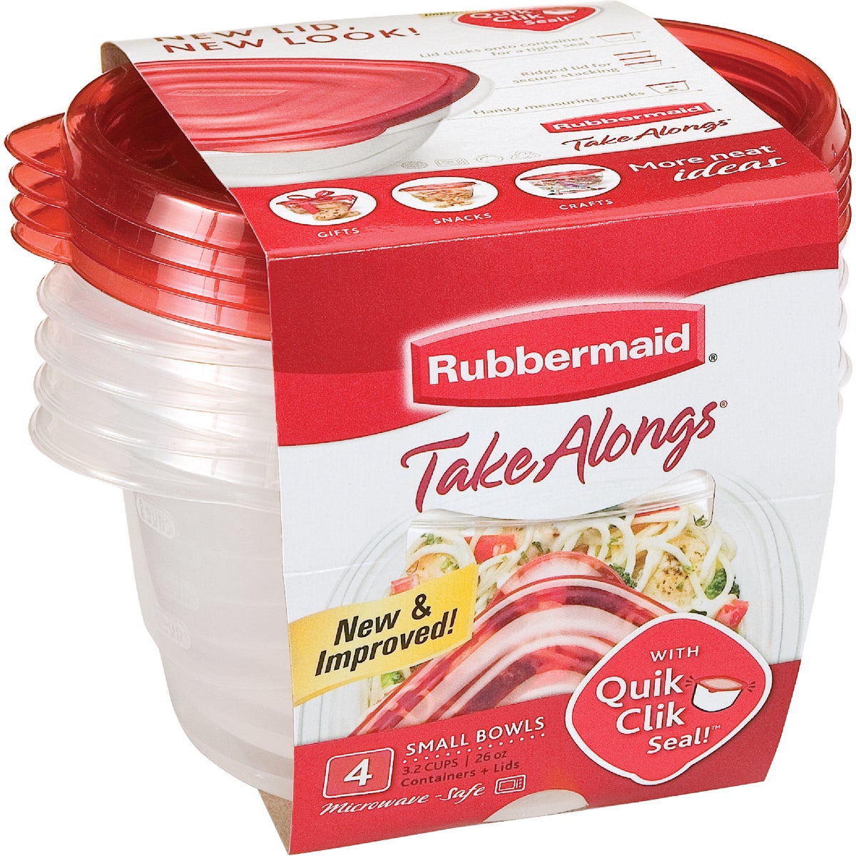 Rubbermaid TakeAlongs 5.2 C. Clear Square Food Storage Container with Lids (4-Pack)