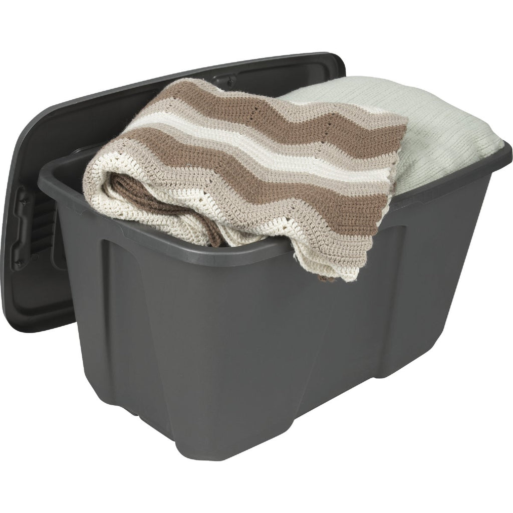 Homz 32 Gal. Gray 4-Way Handle Storage Tote