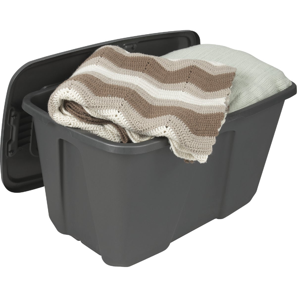 Homz 32 Gal. Gray 4-Way Handle Storage Tote