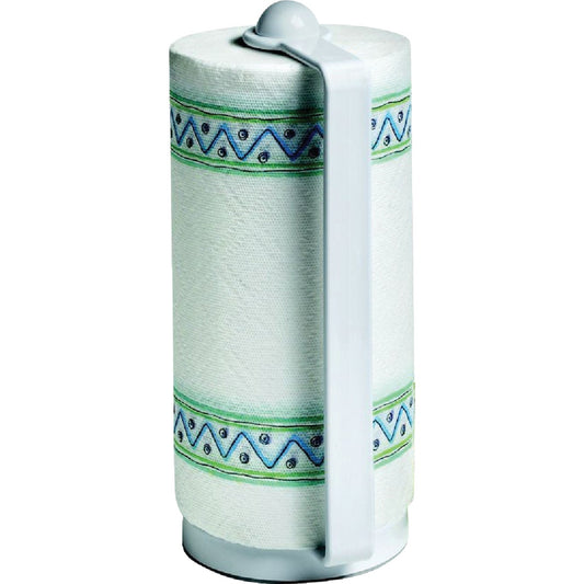 Spectrum White Portable Plastic Paper Towel Holder