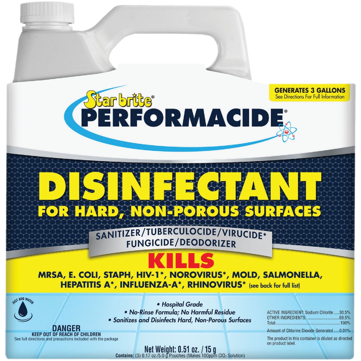 Starbrite Performacide 1 Gal. Hard Surface Disinfectant Kit