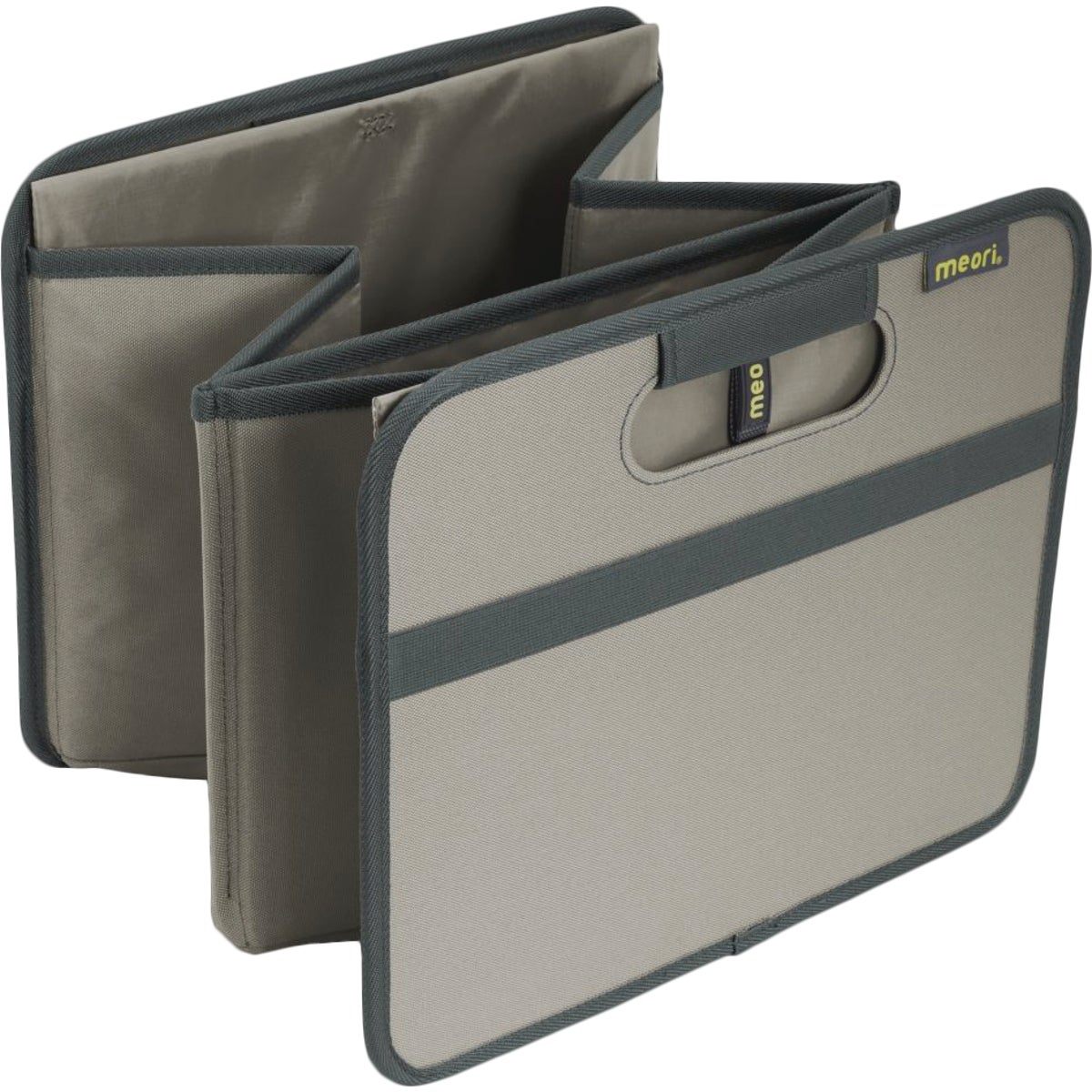 Meori 2-Compartment Stone Gray Foldable Reusable Box