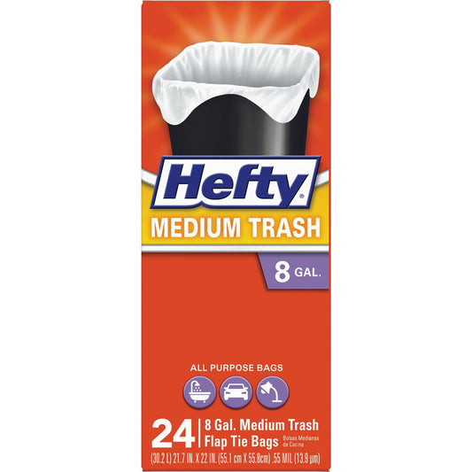 Hefty 8 Gal. Medium White Trash Bag (24-Count)