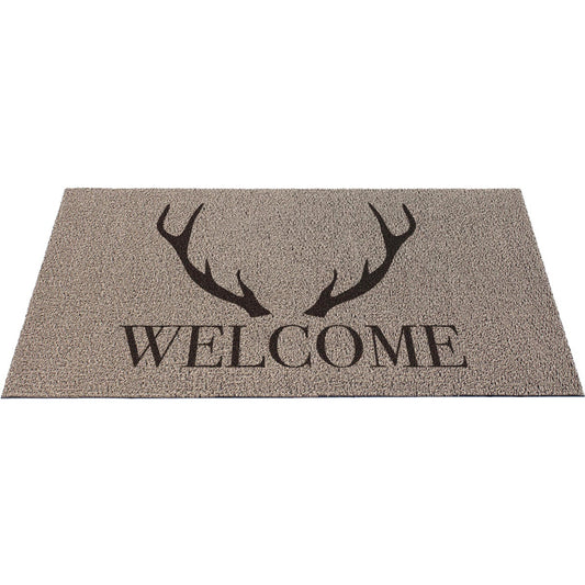 Americo Home 18 In. x 30 In. Gray Front Runner Antler Welcome Door Mat